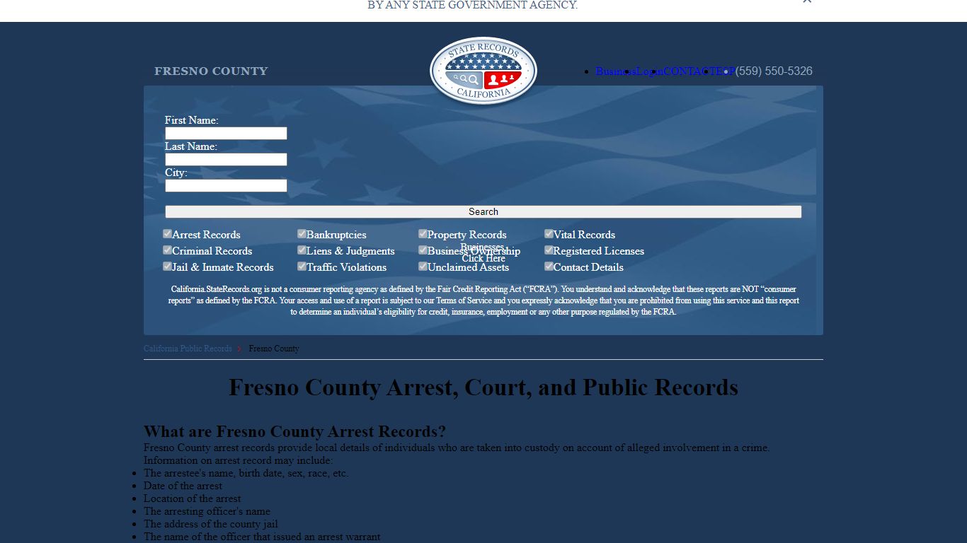 Fresno County Arrest, Court, and Public Records